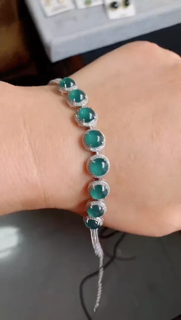 【闪购商品】翡翠手链银S925镶嵌321321