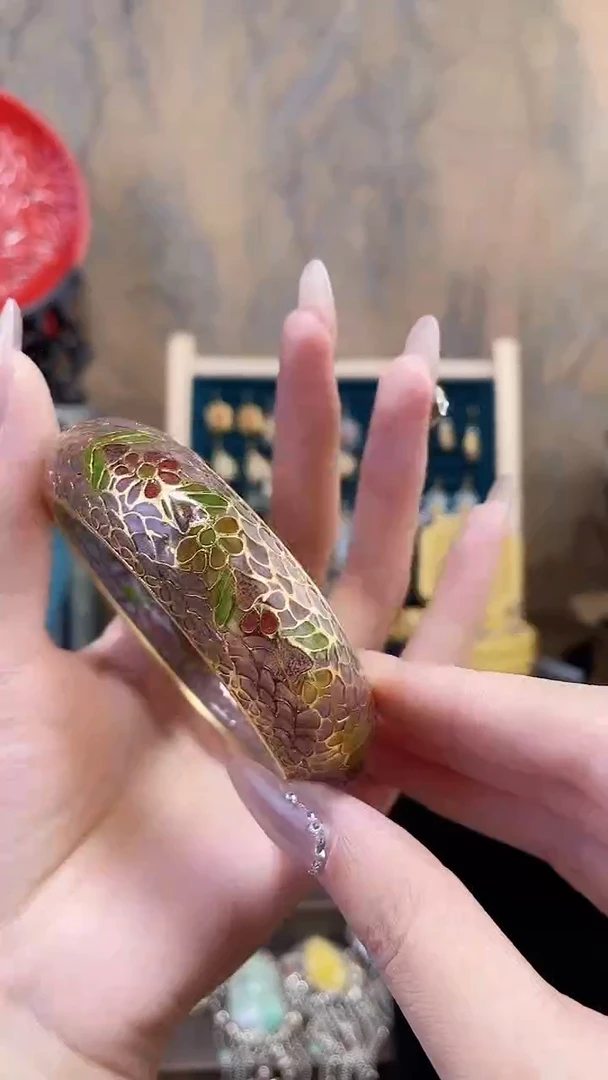 非遗景泰蓝脱胎镯子60-63 粉色