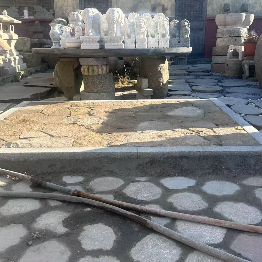 天然虎皮黄碎拼石110每平方民宿 别墅 老房改造用于墙面 地面