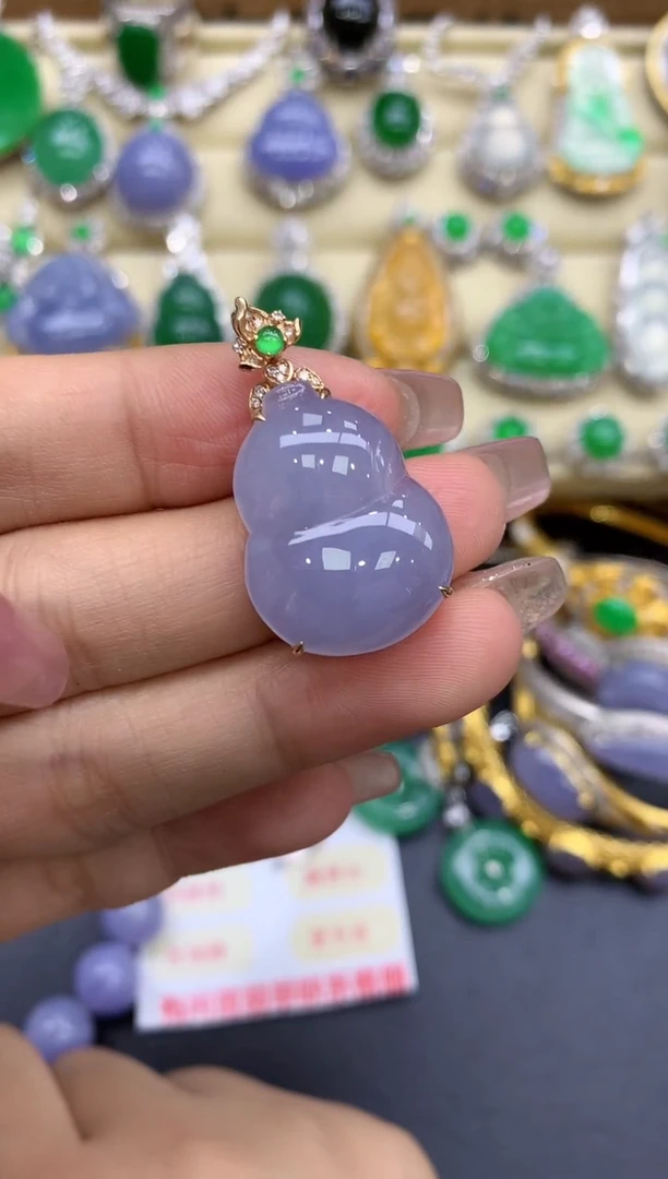 颈饰18K金镶嵌翡翠212-中国好珍宝