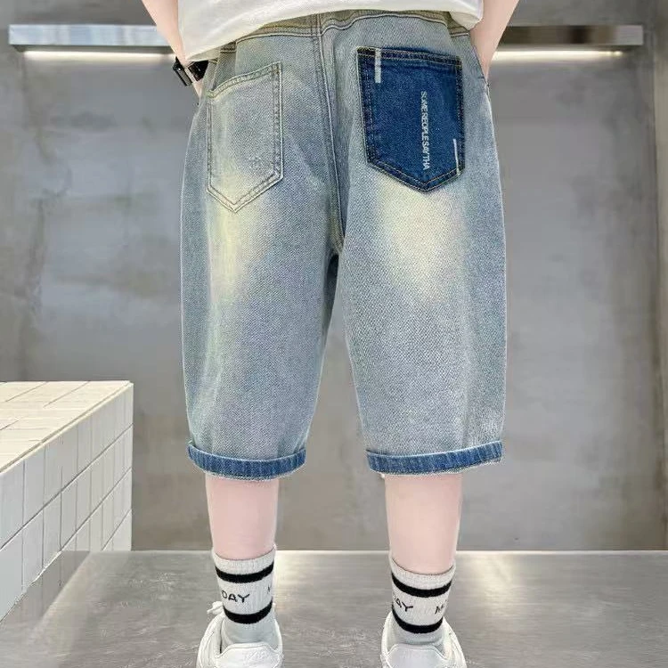 男童牛仔短裤裤子牛仔裤儿童休闲夏季薄款宽松夏款中大童韩版童装