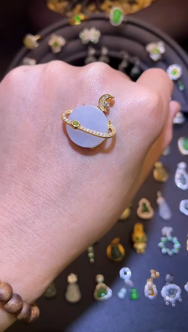 吊坠(不含链)银S925镶嵌翡翠1