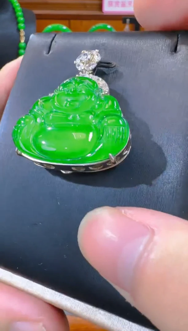 吊坠(赠链)银S925镶嵌翡翠天然A货翡翠