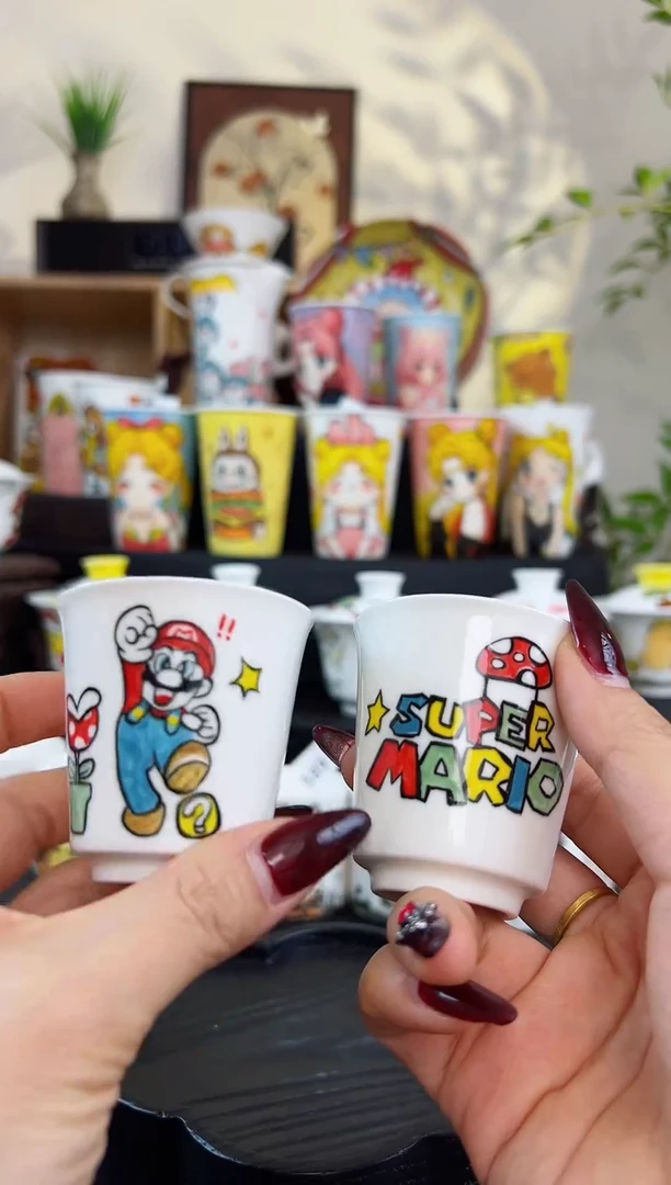 【闪购商品】摆件笙笙漫 手工手绘陶瓷杯杯