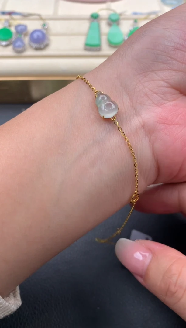 【闪购商品】翡翠手链18K金镶嵌W140