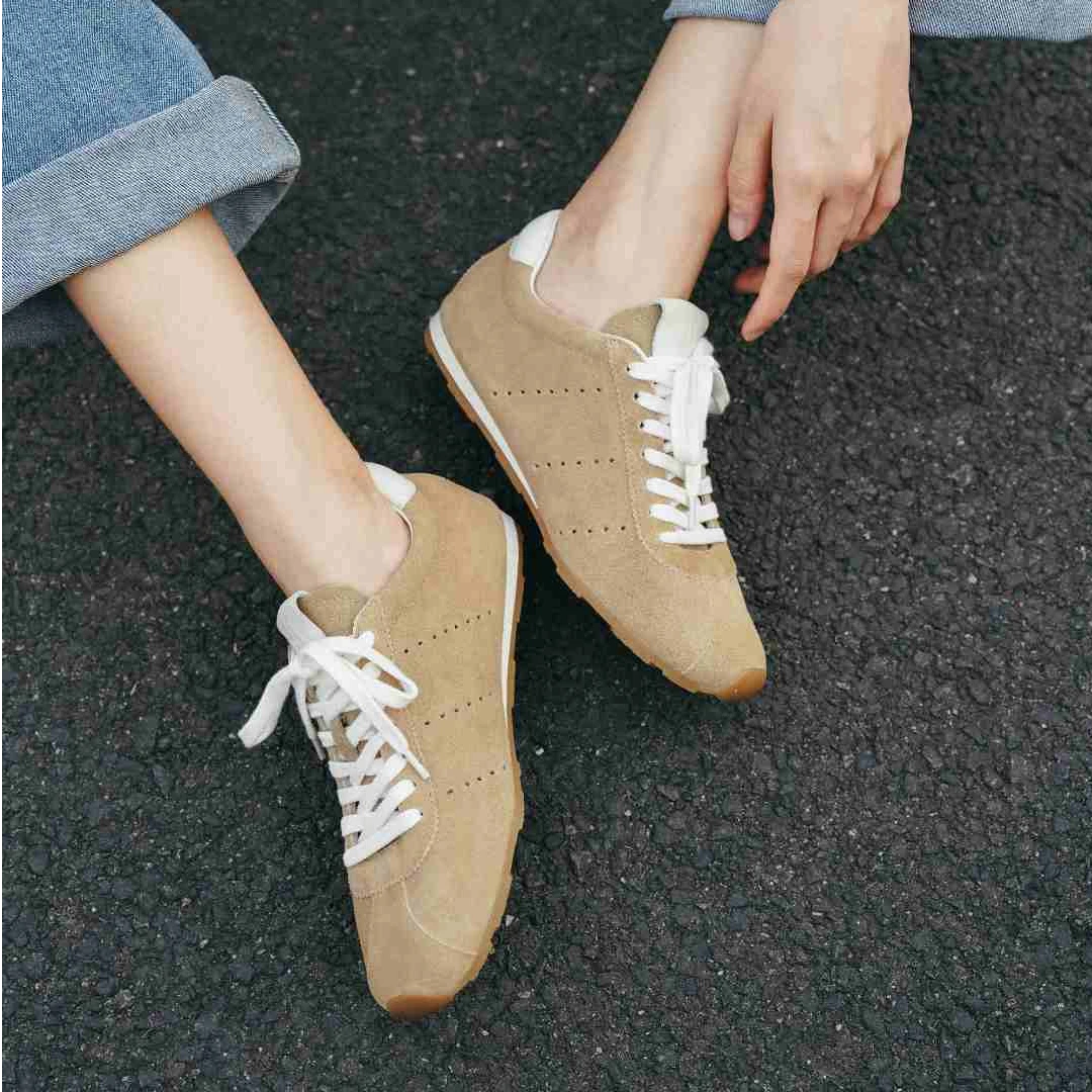 【德芙琳】阿甘鞋2025秋季新款琥珀风时尚百搭舒适运动风真皮休闲鞋