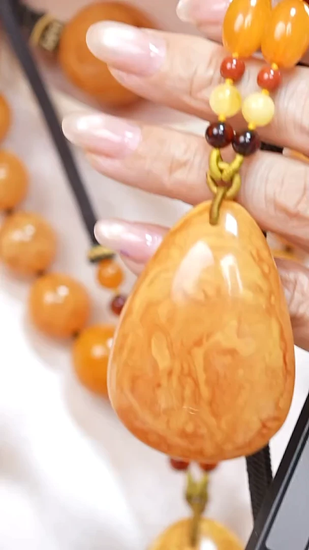 蜜蜡颈饰未镶嵌0799天然蜜蜡珠宝奇石云端妖孽石膏蜡全部保真