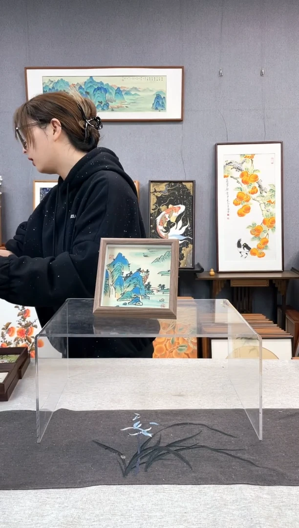 【闪购商品】国画纯手写带框作品-15*15 山水