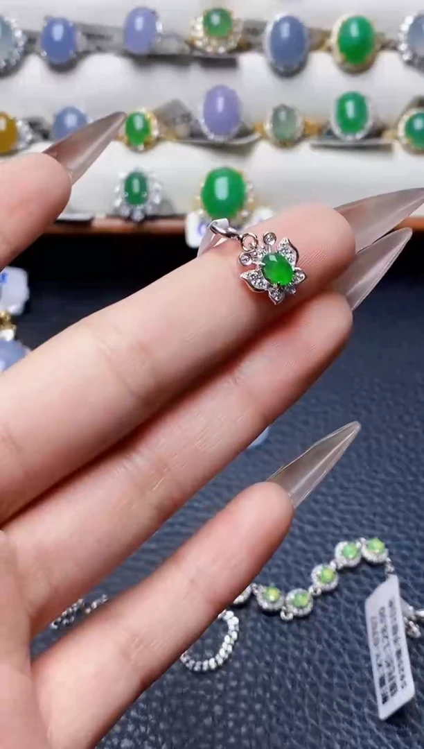 银S925镶嵌戒指翡翠6214