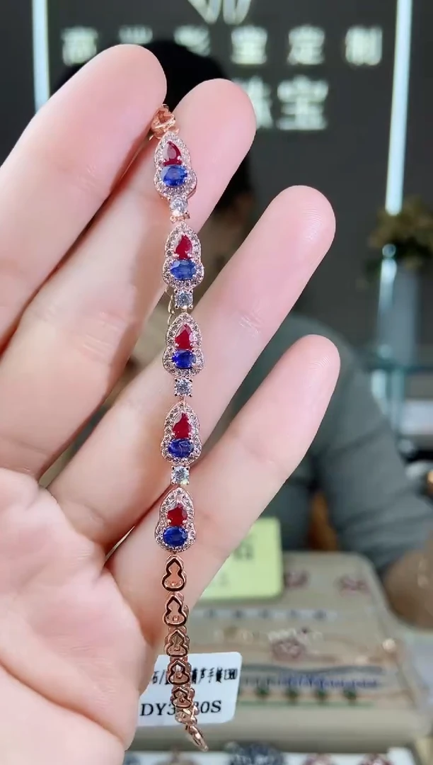 【闪购商品】红宝石手链银S925镶嵌手链