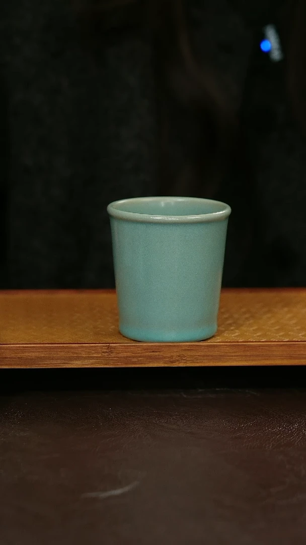 摆件陶汝宋汝瓷原矿釉 可乐杯