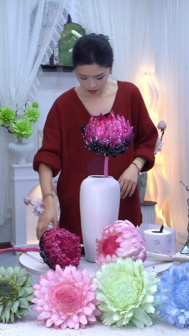 永生洋蓟黑粉泼墨单头7902