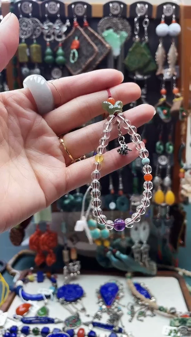 银S925镶嵌车挂水晶饰品