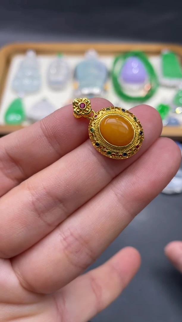 【闪购商品】蜜蜡裸石银S925镶嵌98.........