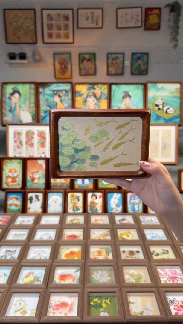 国画金钱草小金鱼 手绘国画6