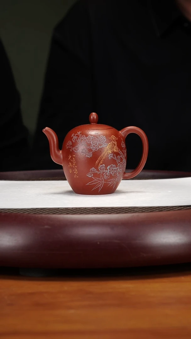 茶壶紫砂4ZKN美人肩贡局朱泥140cc