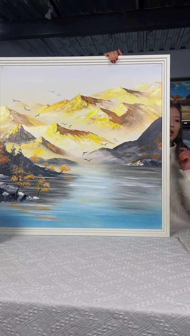 【闪购商品】油画19号 80*80 日照金山-手绘油画