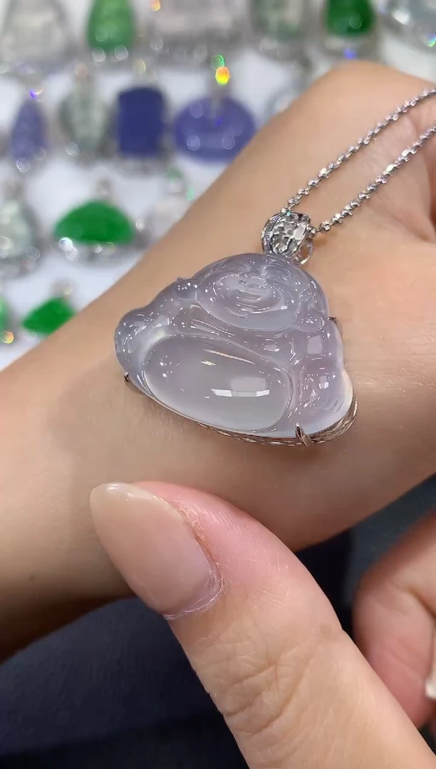 吊坠(不含链)18K金镶嵌翡翠A24