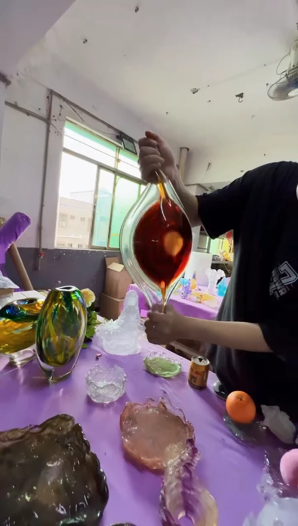手工艺品琉璃古法琉璃果盘摆件