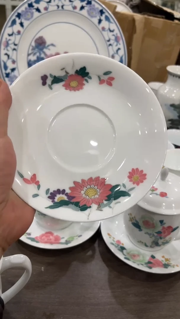 菊花湖南醴陵釉下五彩陶瓷