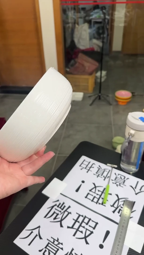 摆件陶8.5英寸螺纹双耳汤碗
