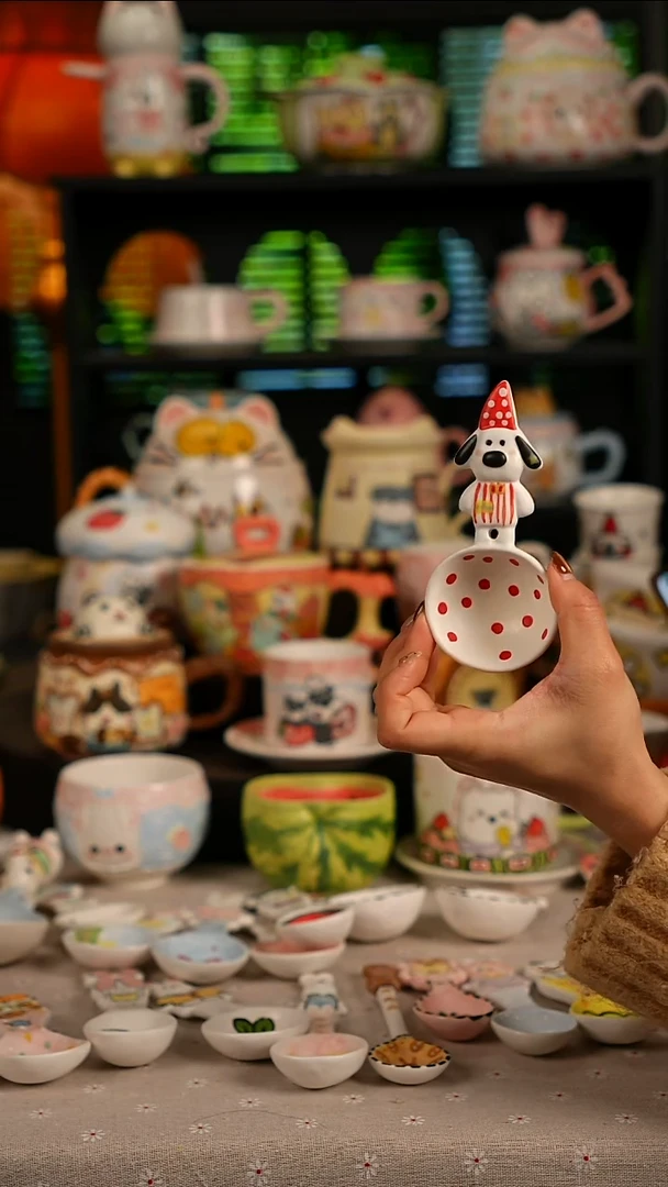 陶瓷无盖款景德镇高温釉下彩纯手绘创意瓷