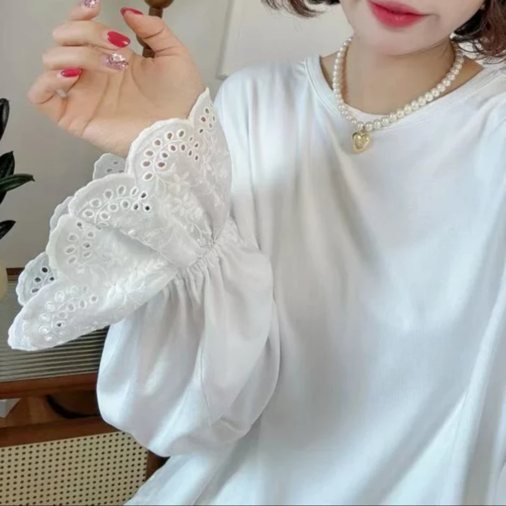 设计感领子后面有扣子韩系百搭长袖T恤女2025新款春季休闲上衣