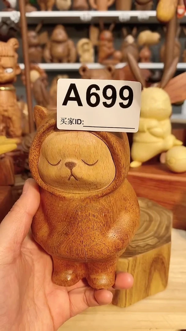 【闪购商品】木木雕摆件可爱卡通
