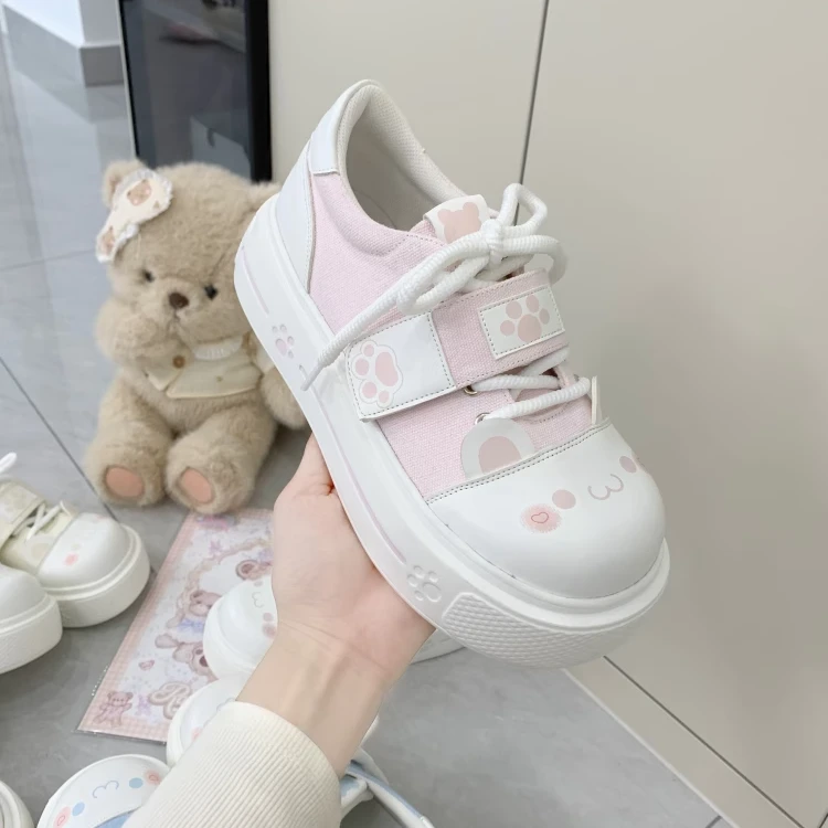 可爱多巴胺鞋子女鞋板鞋2025新款夏季原创百搭休闲轻便厚底小白鞋
