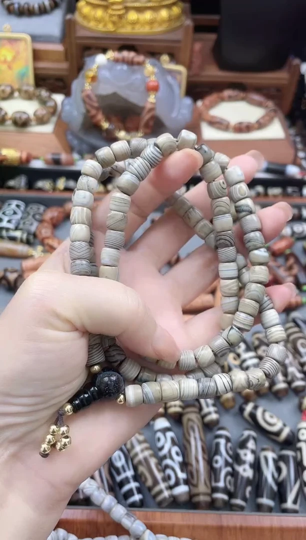 未镶嵌珠珠玛瑙/玉髓缠丝药师项链