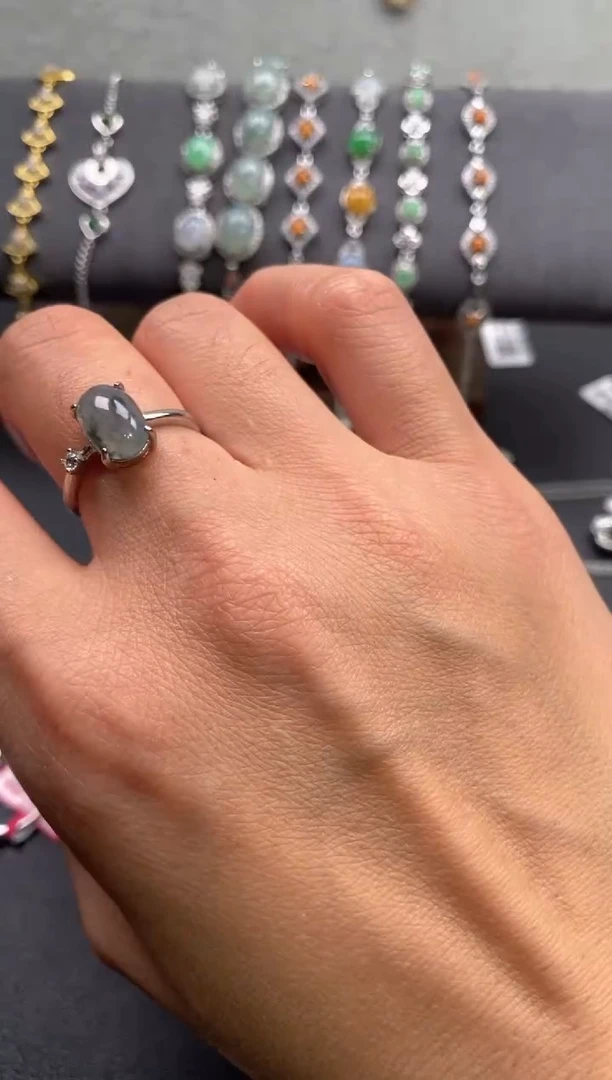 【闪购商品】翡翠戒指银S925镶嵌22222     8