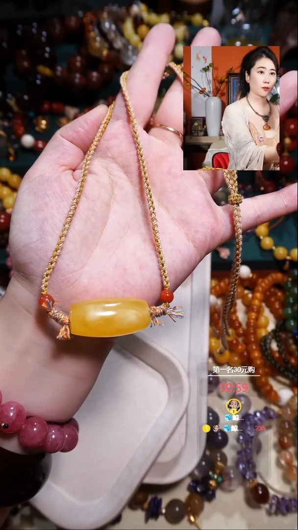 蜜蜡颈饰未镶嵌鸡油黄蜜蜡南红等