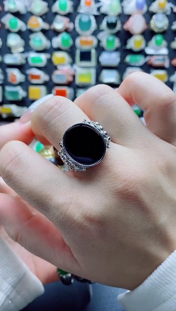 未镶嵌戒指翡翠南*壮天然翡翠a货男戒