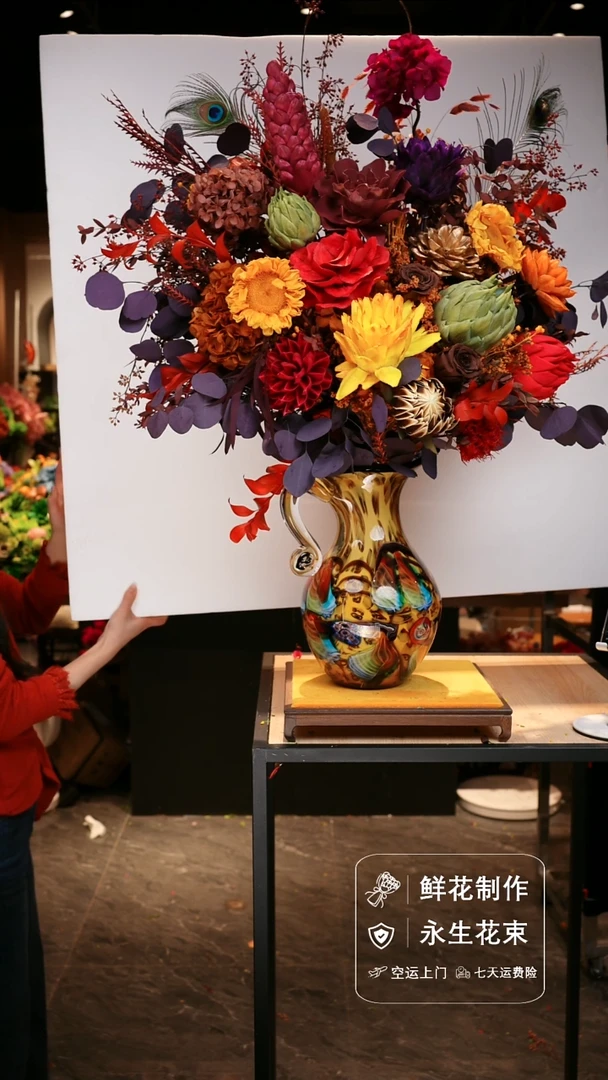 手工艺品琉璃手工花器花束空运包邮送货上门-以图片为准