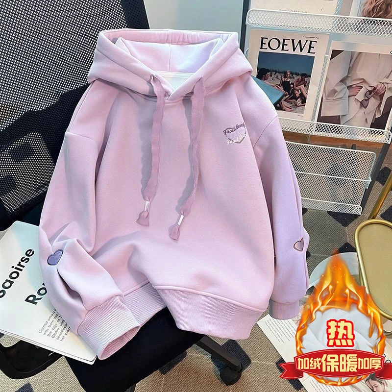可爱超萌儿童衣服女童秋冬款卫衣2026年款加绒时髦连帽衫女孩童装