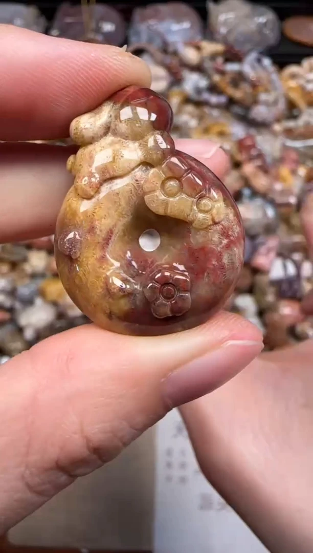 硅化珊瑚（珊瑚玉）未镶嵌颈饰283