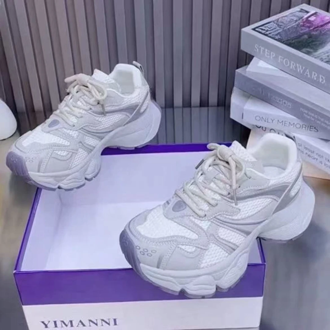 夏季2025新款百搭网面夏季透气厚底休闲运动女鞋256-3