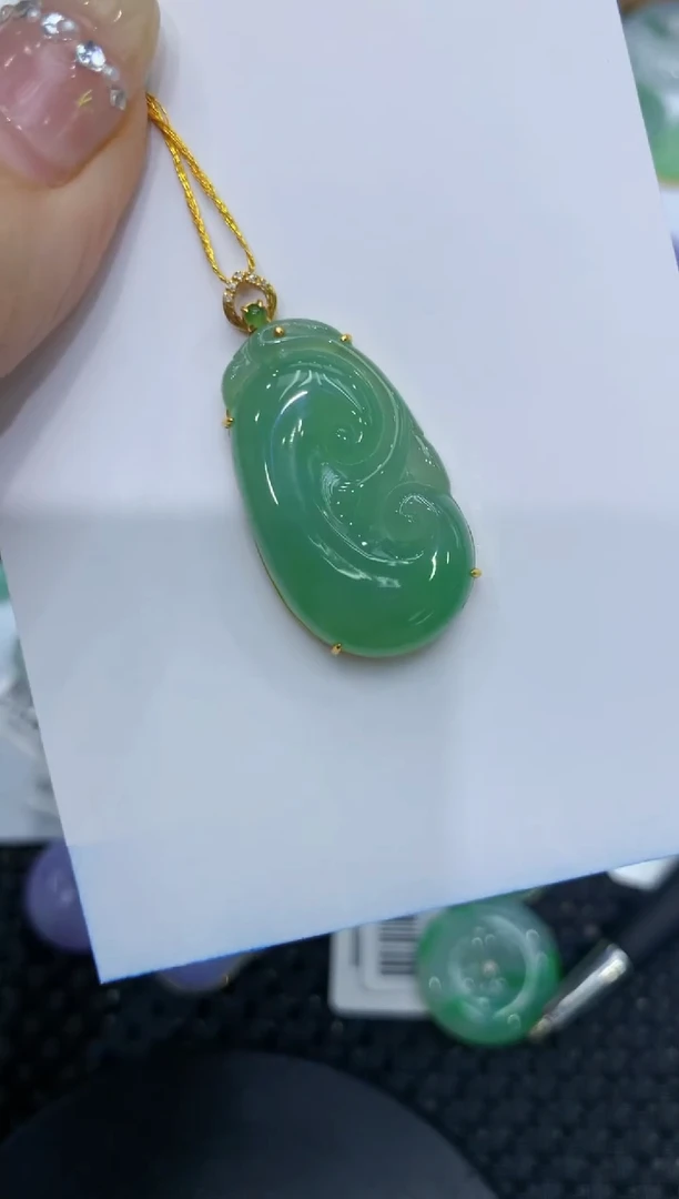 【闪购商品】翡翠颈饰18K金镶嵌222222222