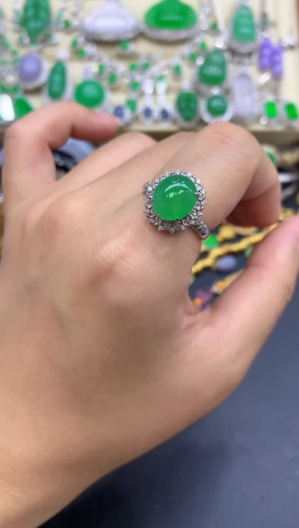 18K金镶嵌戒指翡翠299-中国好珍宝