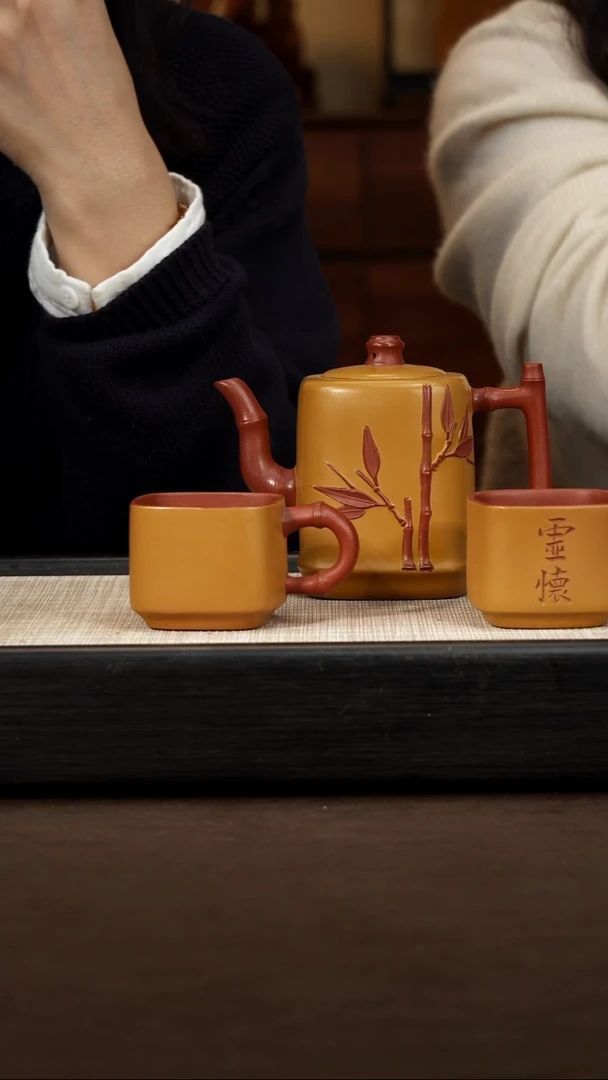 茶壶紫砂【P023】竹节套组  280c  WHJ