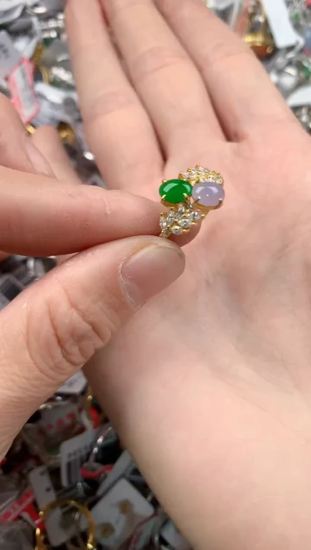 银S925镶嵌戒指翡翠555   4