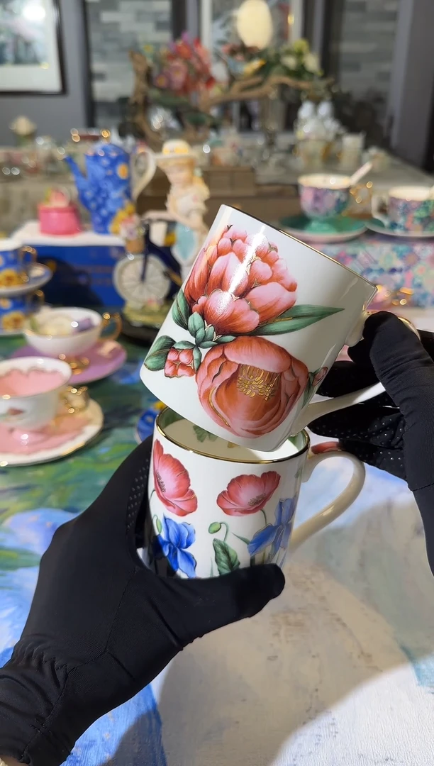 【闪购商品】瓷片浮力链接 拍一发二 手绘描金+骨瓷