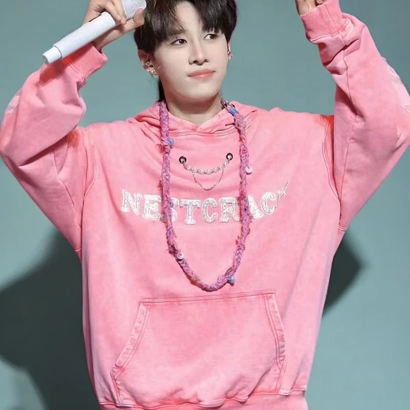 OOXOO-NE 字母串珠➕翅膀串珠连帽卫衣60661