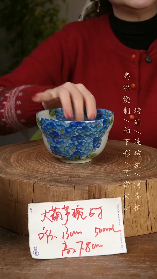 碗瓷景德镇手工手绘高温瓷釉下彩