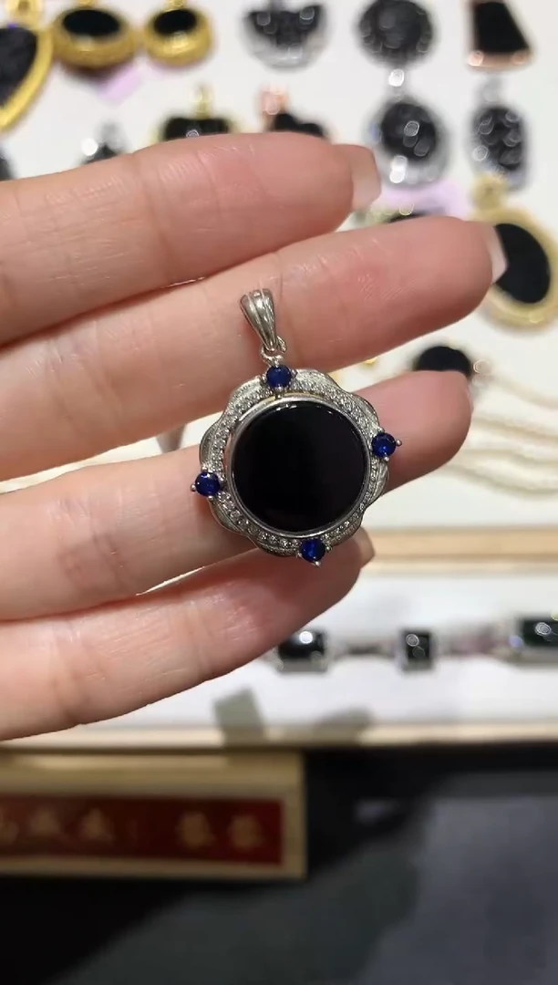 【闪购商品】翡翠吊坠(不含链)银S925镶嵌6多人多样性随机发货1件