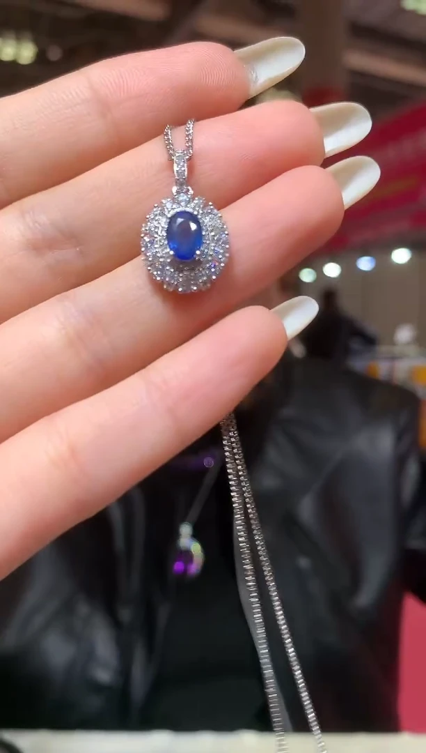 吊坠(赠链)蓝宝石银S925镶嵌【宝石世家严选】