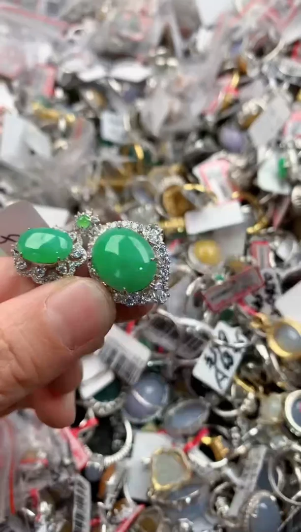 银S925镶嵌戒指翡翠444   6