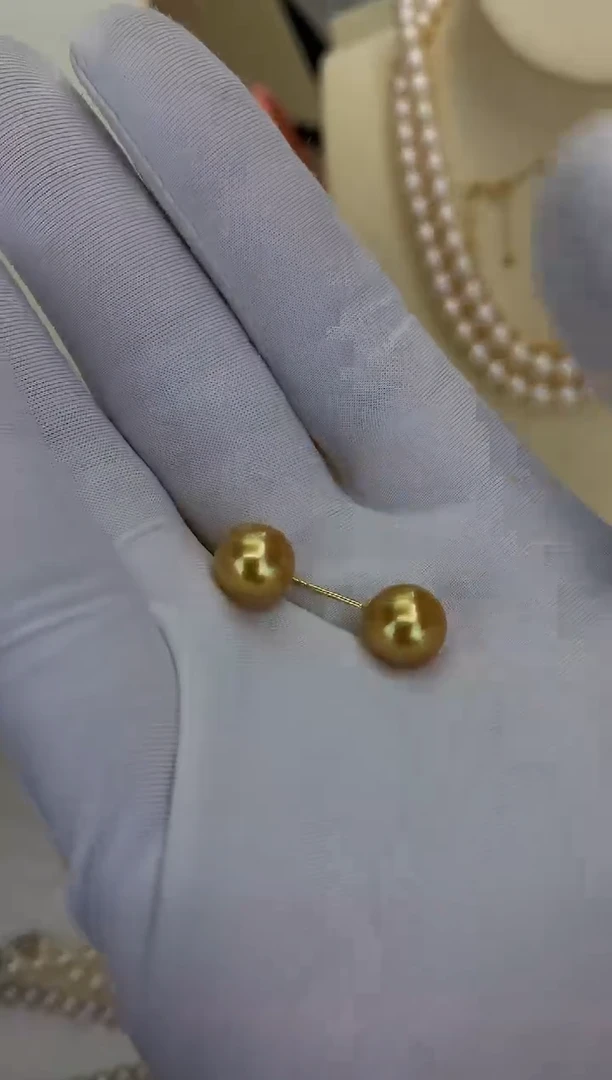 18K金镶嵌DA海水珍珠 GD185 8-9 金珠素钉