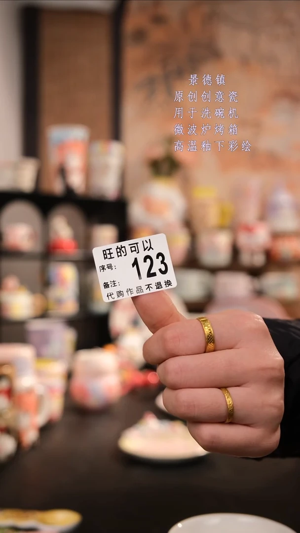 摆件陶南*旺的可以陶瓷手工手绘设计师款
