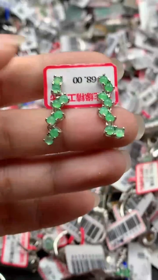 银S925镶嵌戒指翡翠天然A货缅甸翡翠